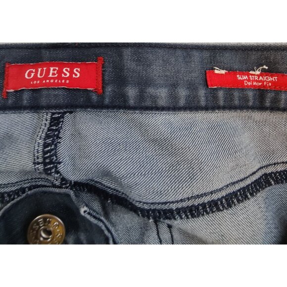 Guess Men's Distressed Slim Straight Del-mar fit Jeans Size 32x34 - Picture 3 of 8